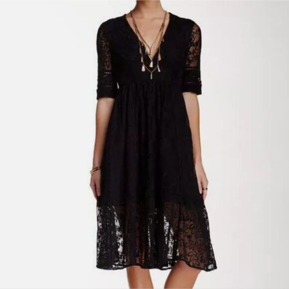 Free People Black Lace Mountain Laurel Dress 6 - Picture 11 of 11